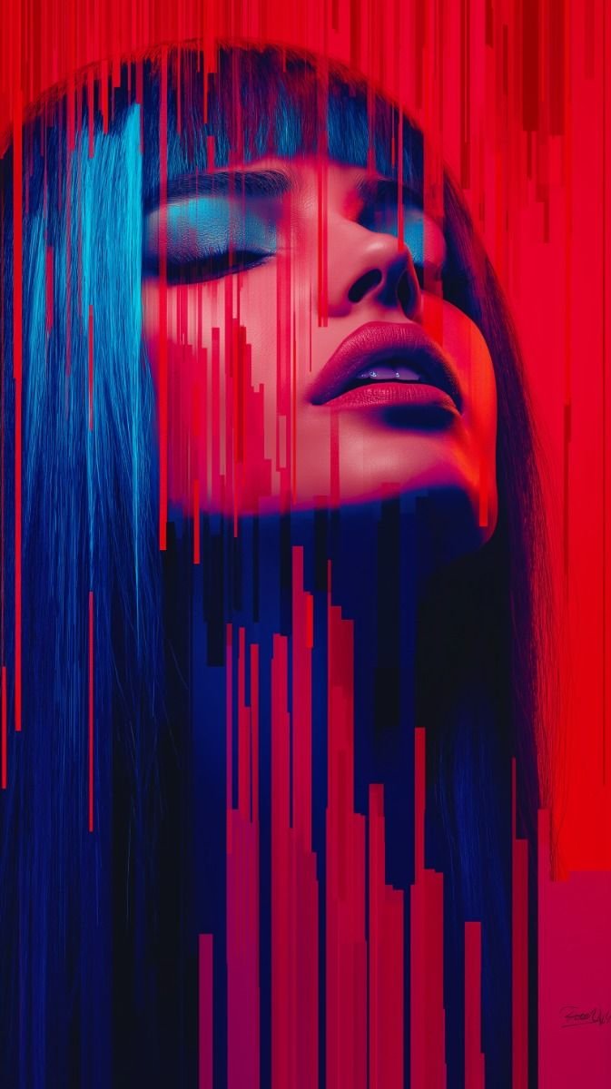 portrait wallpaper 8k glitch background